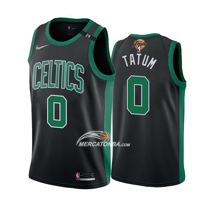Maglia Boston Celtics Jayson Tatum NO 0 Statement 2022 NBA Finals Nero